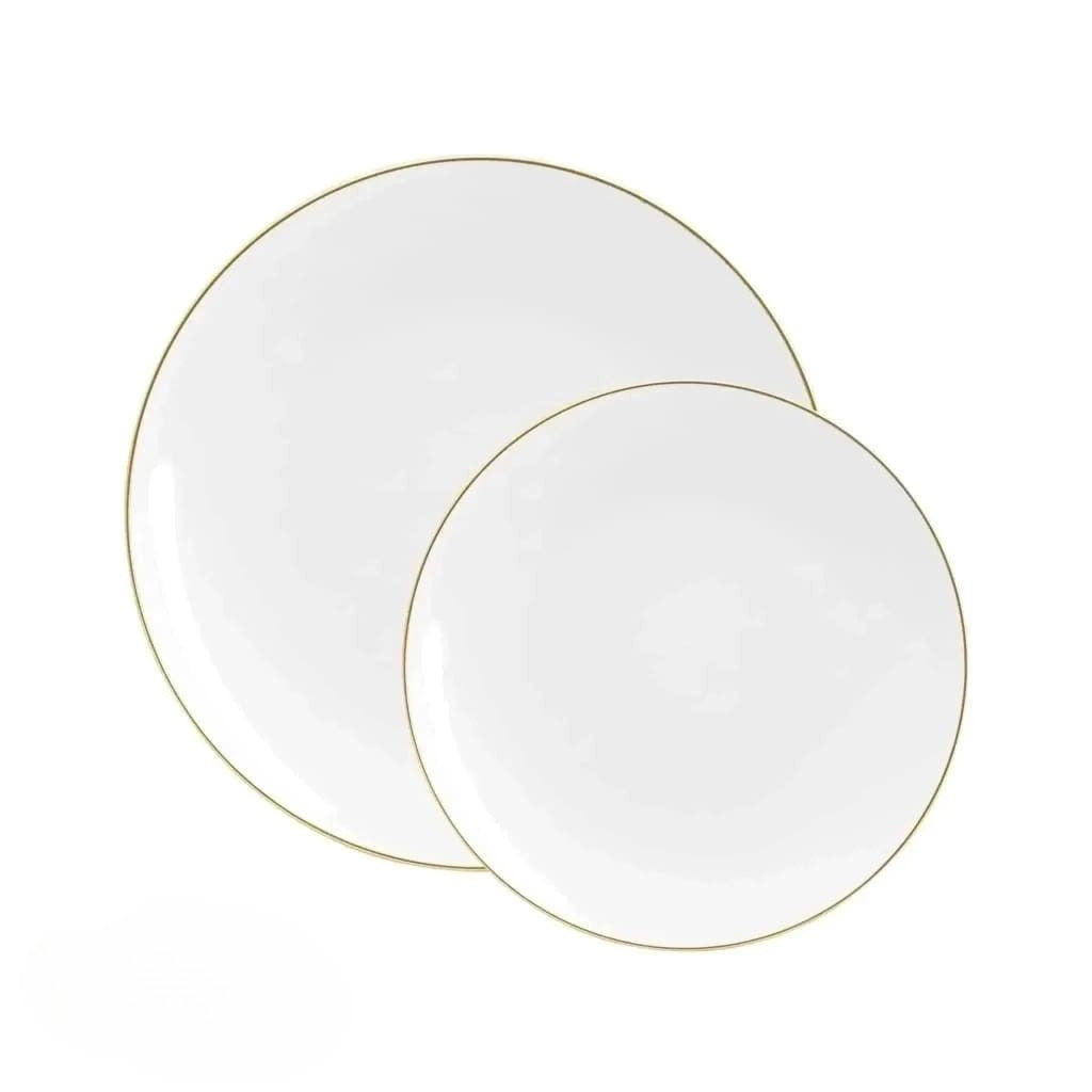 Round White & Gold Plate Set