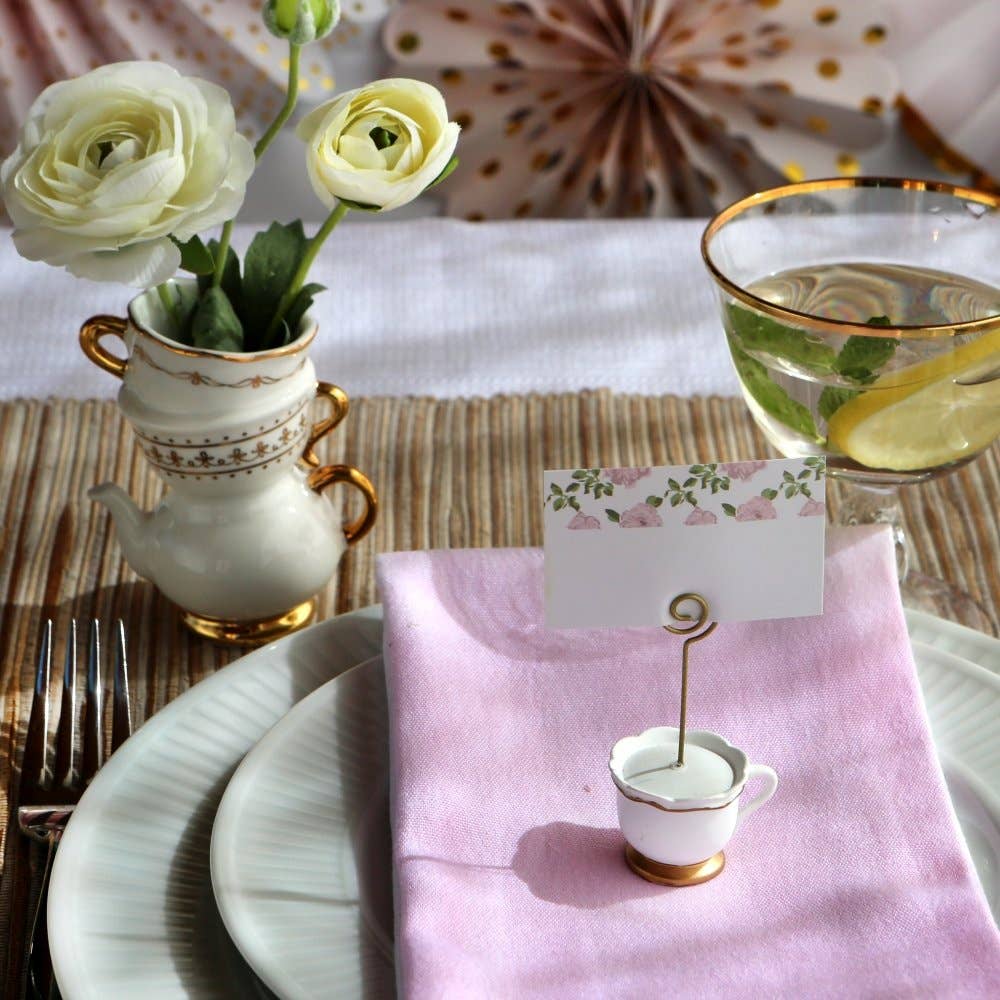 Tea Time Ceramic Bud Vase