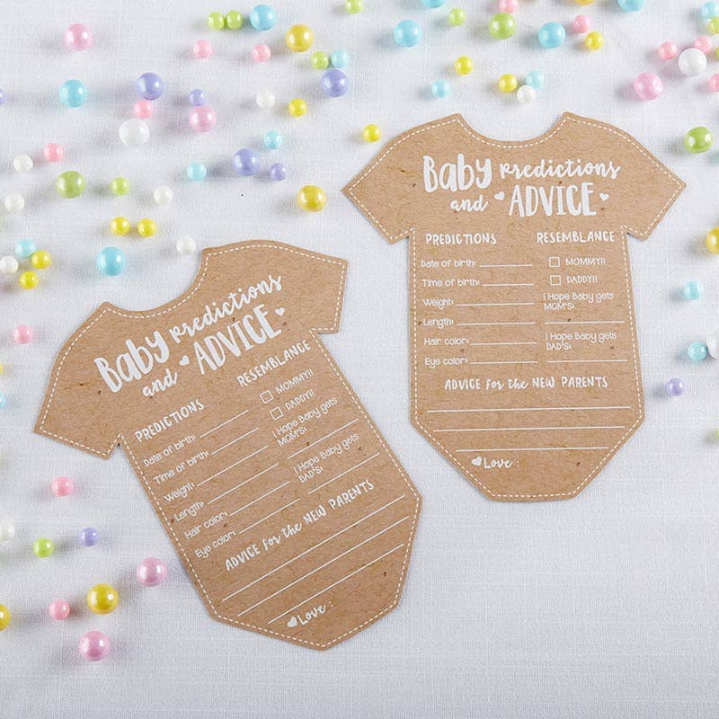 Onesie Baby Shower Prediction Advice Cards