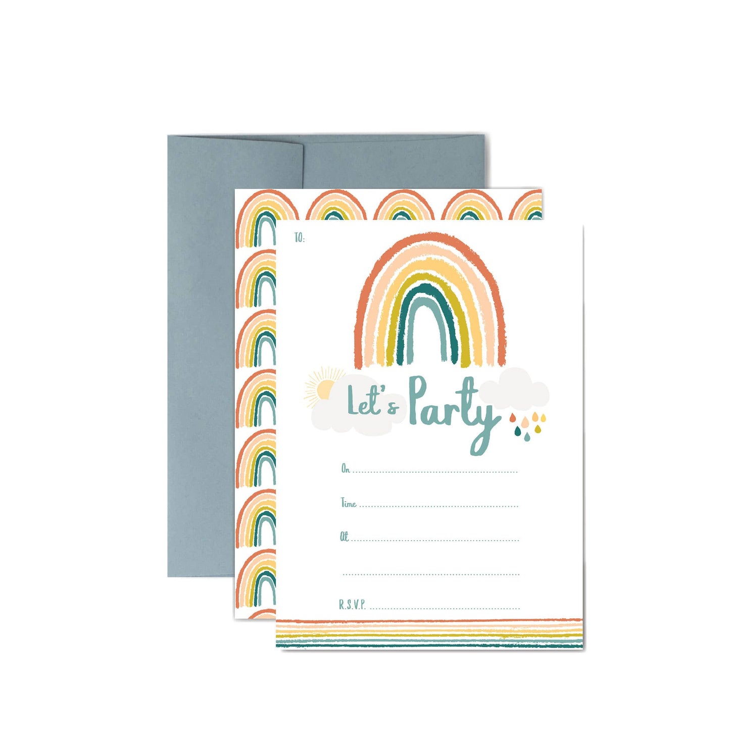 Little Rainbow Party Invitations