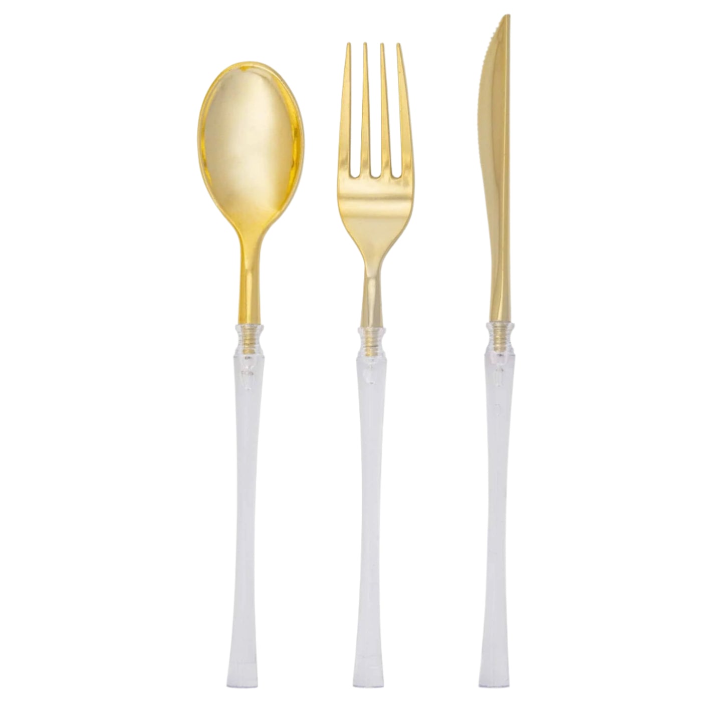 Neo-Classic Clear & Gold Cutlery Set