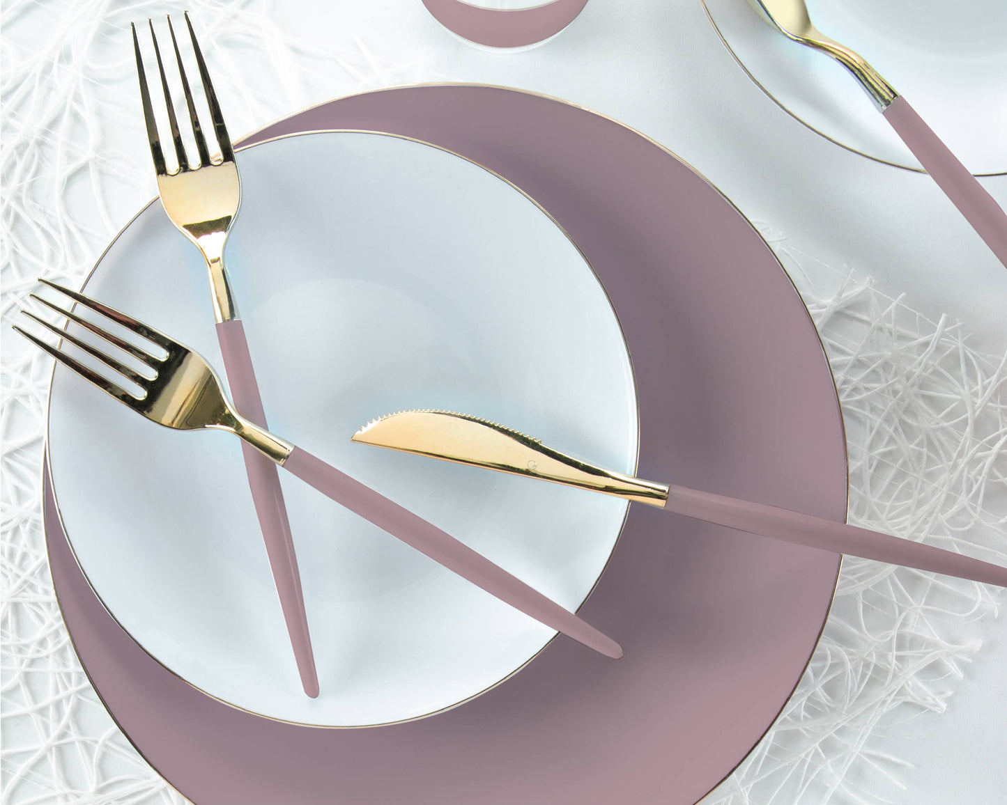 Mauve Gold Cutlery Set