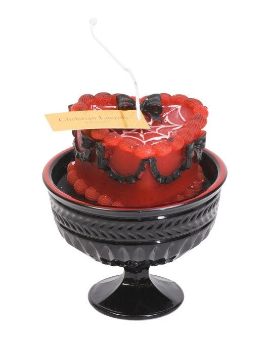 Red Heart Cake Pedestal Candle