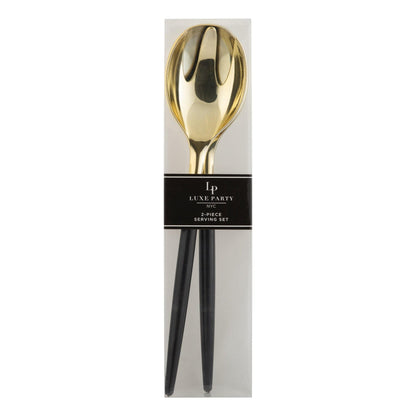 Black & Gold Serving Cutlery Set