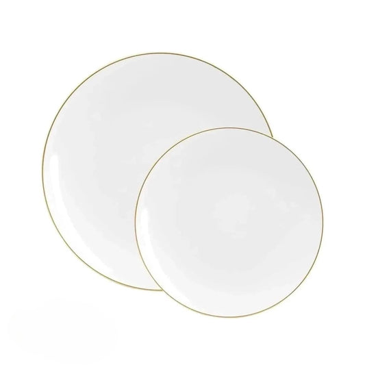 Round White & Gold Plate Set