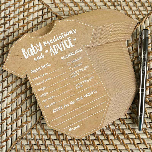 Onesie Baby Shower Prediction Advice Cards