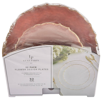Frosted Rose Gold Plate Set