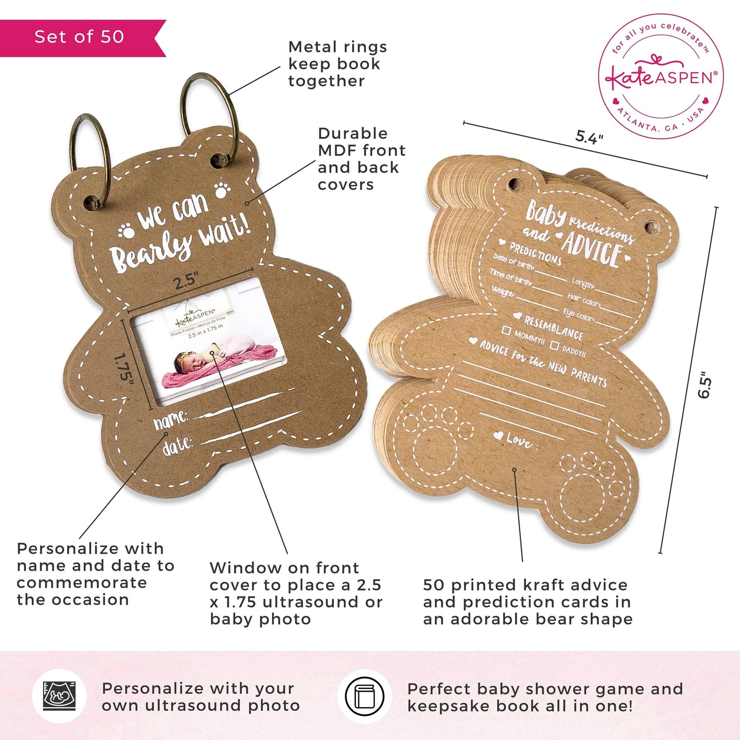 Baby Bear Shower Keepsake Book