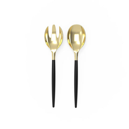 Black & Gold Serving Cutlery Set