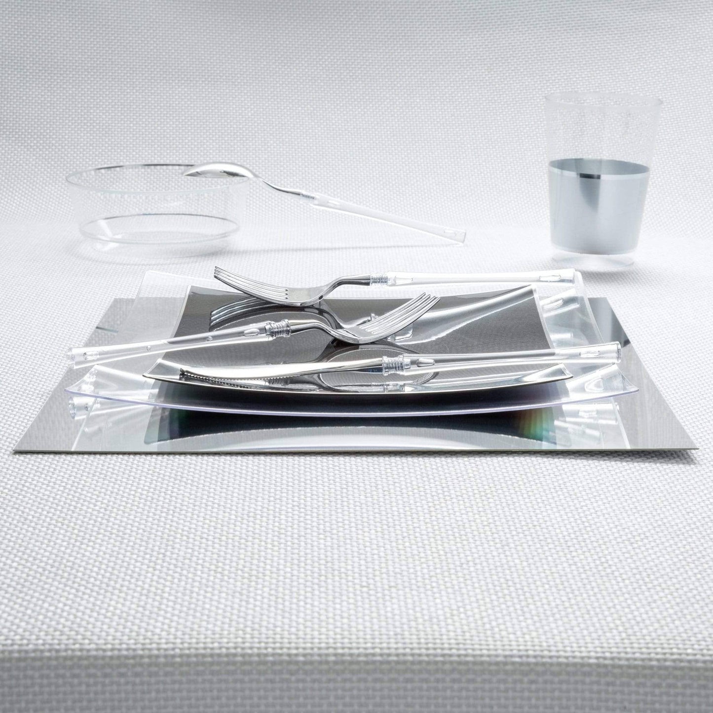 Neo-Classic Clear & Silver Cutlery Set