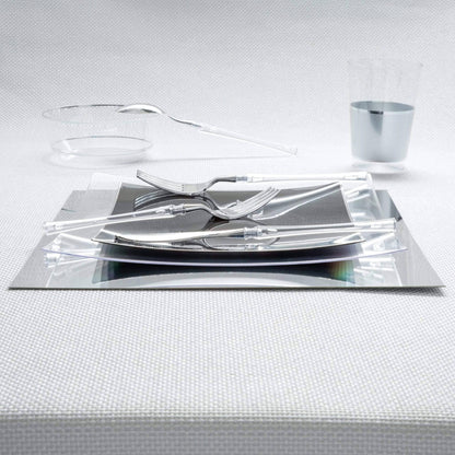 Neo-Classic Clear & Silver Cutlery Set