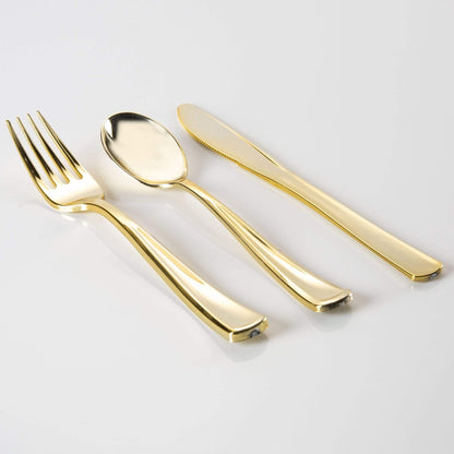 Gold Plastic Cutlery Set
