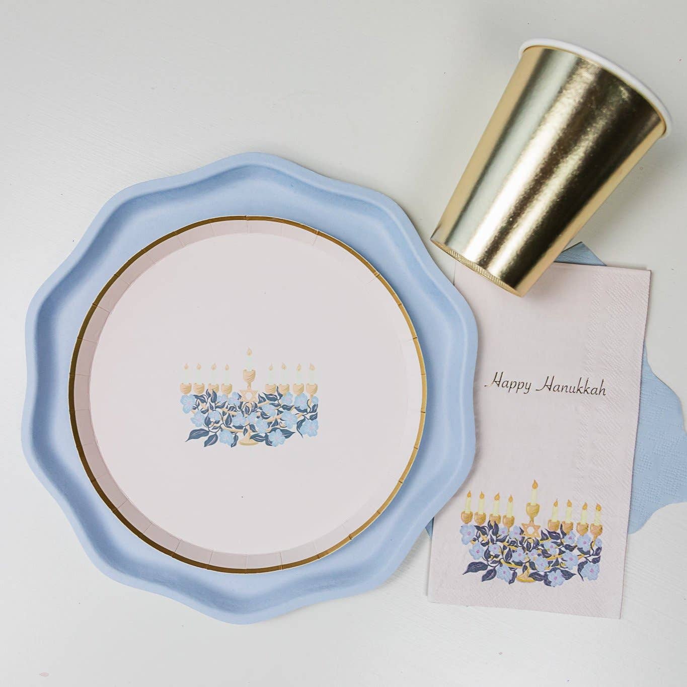 Happy Hanukkah Menorah Tablescape