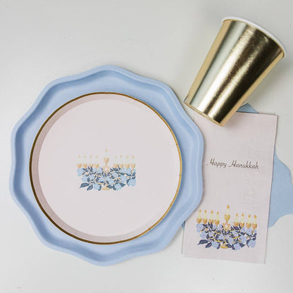 Happy Hanukkah Menorah Tablescape