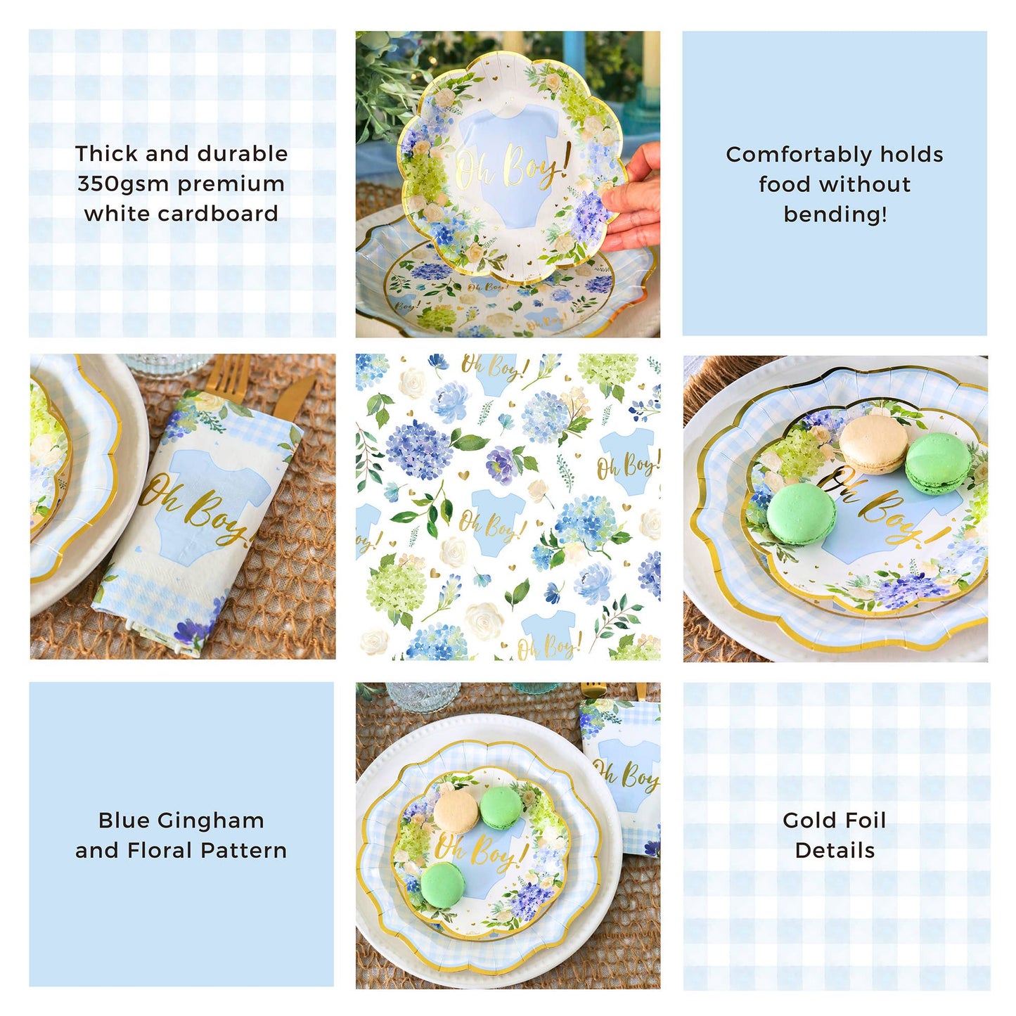 Vintage Blue Floral Baby Shower Tablescape