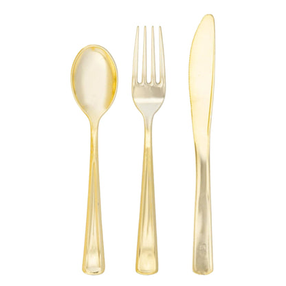 Gold Plastic Cutlery Set