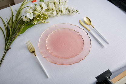 Frosted Rose Gold Plate Set
