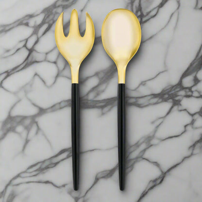 Black & Gold Serving Cutlery Set