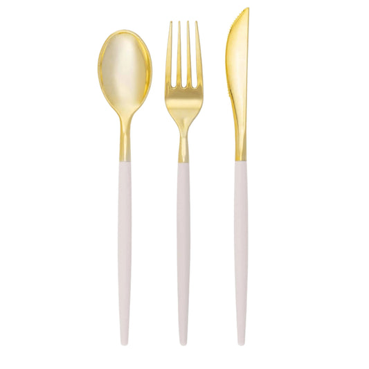 Cream & Gold Cutlery Set