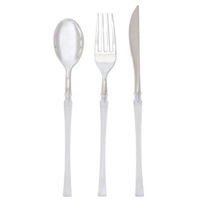 Neo-Classic Clear & Silver Cutlery Set