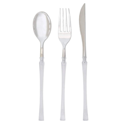 Neo-Classic Clear & Silver Cutlery Set