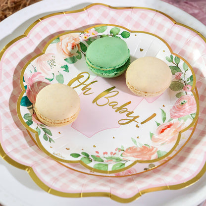 Vintage Baby Pink Floral Tablescape Set