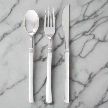 Neo-Classic White & Silver Cutlery Set