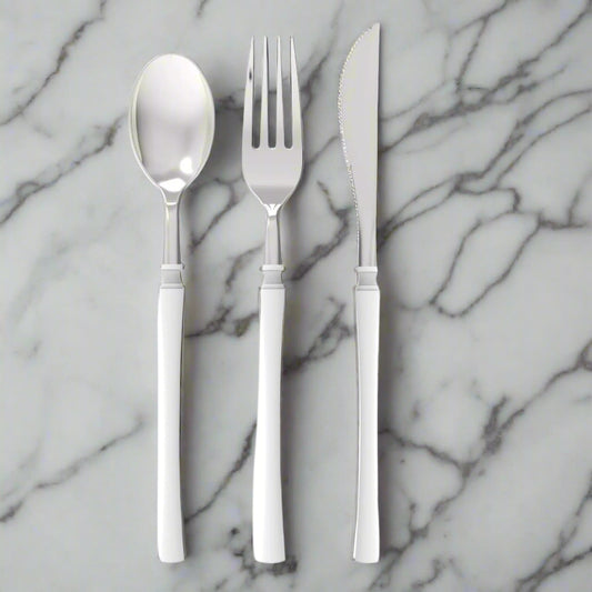 Neo-Classic White & Silver Cutlery Set